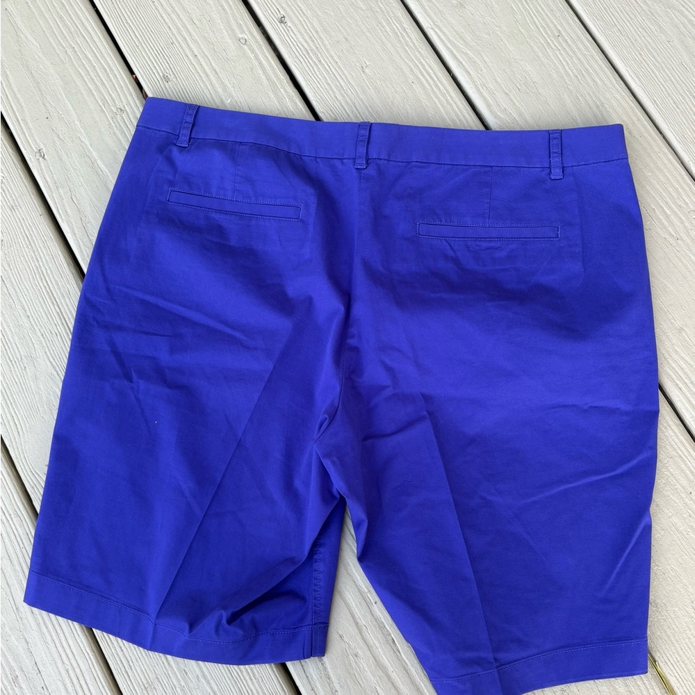 NWOT J. CREW Women's Purple High-Rise Bermuda Shorts, Size: 14. - Picture 2 of 6